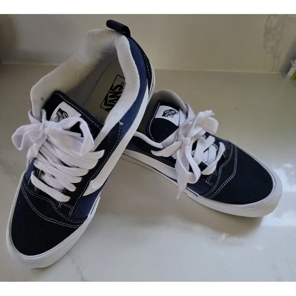 Vans Knu Skool Skate Shoes Blue White Men's Size 10.5 New‎ Without Box